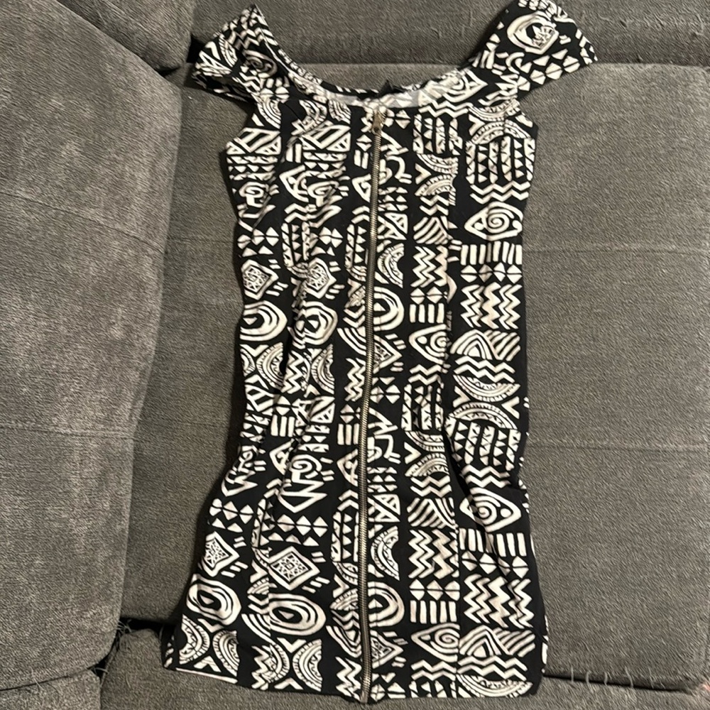 Black and White Patterned Dress